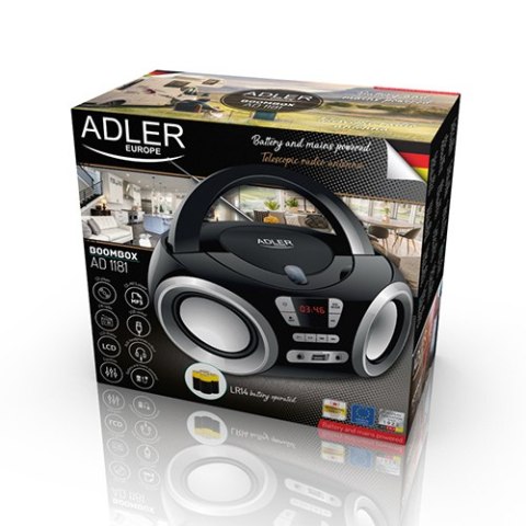 Adler Radio Boombox CD-MP3 | USB | FM Radio | AUX | Gniazdo słuchawkowe Adler Radio Boombox CD-MP3 | USB | FM Radio | AUX | Gniazdo słuchawkowe