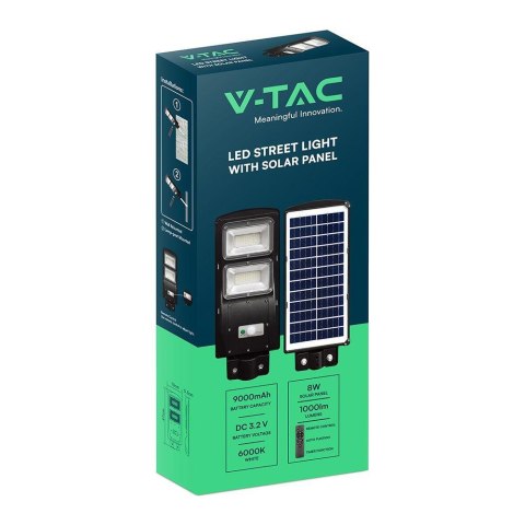 Naświetlacz Oprawa Uliczna LED Solarna V-TAC 8W Czarny VT-ST120W 6000K 1000lm Naświetlacz Oprawa Uliczna LED Solarna V-TAC 8W Czarny VT-ST120W 6000K 1000lm