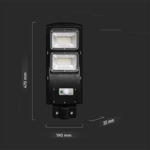 Naświetlacz Oprawa Uliczna LED Solarna V-TAC 8W Czarny VT-ST120W 6000K 1000lm Naświetlacz Oprawa Uliczna LED Solarna V-TAC 8W Czarny VT-ST120W 6000K 1000lm