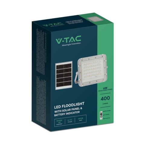 Projektor LED Solarny V-TAC 6W Pilot, AUTO, Timer, IP65 Biały VT-40W-W 4000K 400lm Projektor LED Solarny V-TAC 6W Pilot, AUTO, Timer, IP65 Biały VT-40W-W 4000K 400lm
