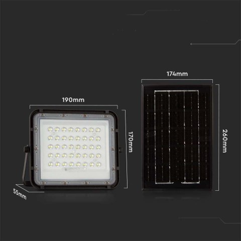 Projektor LED Solarny V-TAC 6W Pilot, AUTO, Timer, IP65 Czarny VT-40W 4000K 400lm Projektor LED Solarny V-TAC 6W Pilot, AUTO, Timer, IP65 Czarny VT-40W 4000K 400lm