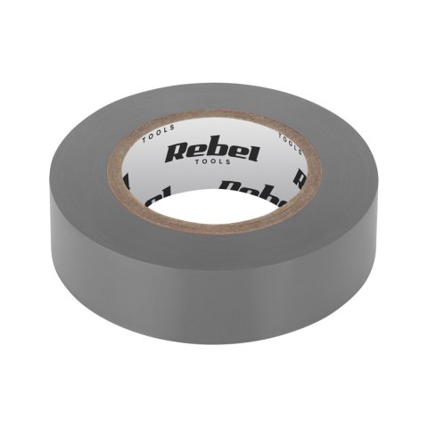 Taśma izolacyjna klejąca REBEL (0,13 mm x 19 mm x 10 yd) szara Taśma izolacyjna klejąca REBEL (0,13 mm x 19 mm x 10 yd) szara