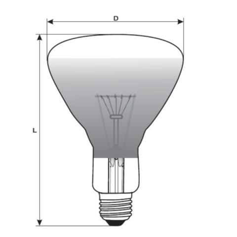 Lampa grzewcza promiennik IR kwoka 125W E27 230V biały Helios
