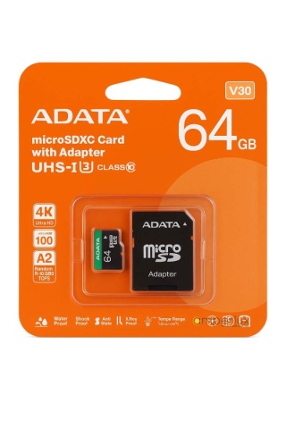 Adata Karta microSD Premier Pro 64 GB UHS1 U3 V30