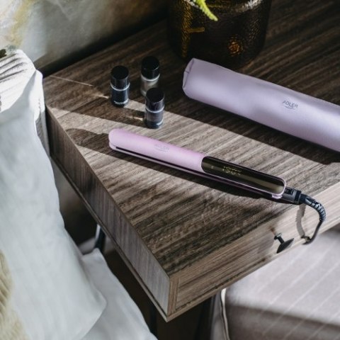 Adler Prostownica do włosów keratynowa | Powłoka ceramiczno-keratynowa | Wyświetlacz LCD | 6 poziomów temp. | Etui + rękawiczka termic
