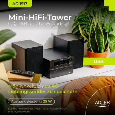 Adler Wieża HI-FI z Bluetooth, CD, USB i radiem FM