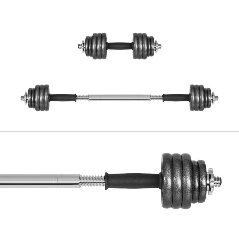 Hantle żeliwne regulowane w walizce z gryfem, zestaw 15kg REBEL ACTIVE Hantle żeliwne regulowane w walizce z gryfem, zestaw 15kg REBEL ACTIVE