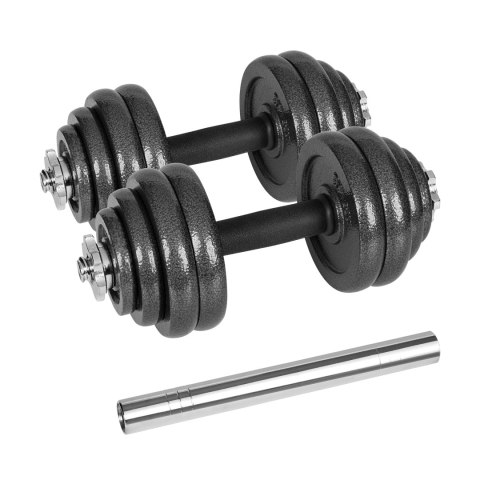 Hantle żeliwne regulowane w walizce z gryfem, zestaw 30kg REBEL ACTIVE Hantle żeliwne regulowane w walizce z gryfem, zestaw 30kg REBEL ACTIVE