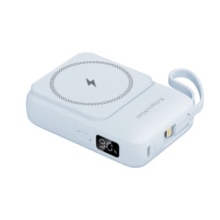 Power bank indukcyjny 10000 mAh Mag Safe z kablem niebieski Kruger&Matz