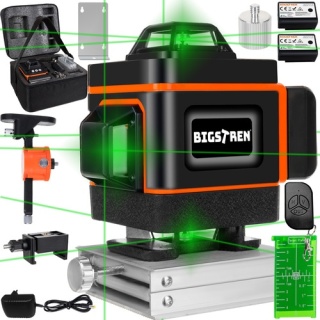 Poziomica laserowa 16-liniowa 360° zielony laser samopoziomująca Bigstren