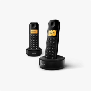 Telefon bezprzewodowy stacjonarny czarny Philips D1602D/53 DUO x 2