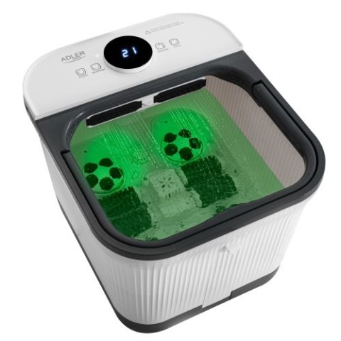 Adler Deluxe Hydromasażer do stóp z masażem mechanicznym | 4 rolki + 4 wałki | Podgrzewanie wody 48°C | 16,7 L |