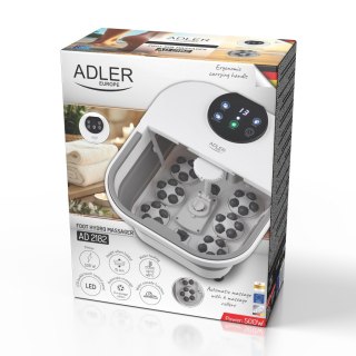 Adler Składany hydromasażer do stóp z masażem mechanicznym, podgrzewaniem wody i panelem LED