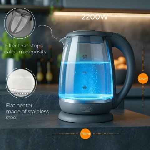 Adler Czajnik szklany 2,0 L