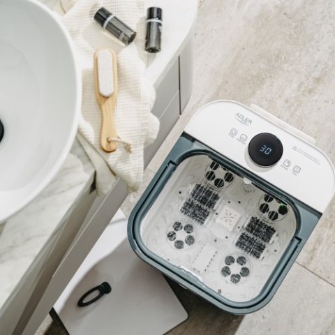 Adler Deluxe Hydromasażer do stóp z masażem mechanicznym | 4 rolki + 4 wałki | Podgrzewanie wody 48°C | 16,7 L |