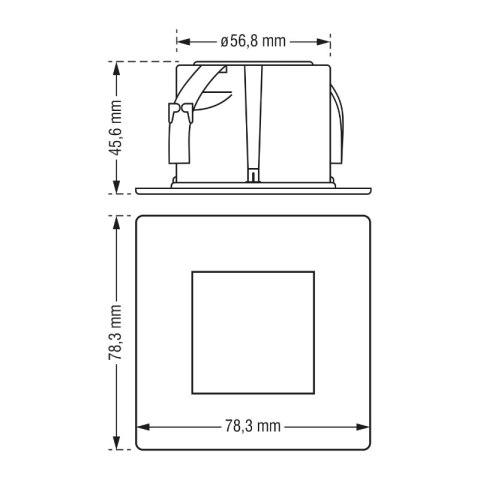 Oprawa LED schodowa, kwadratowa, czarny mat DPM