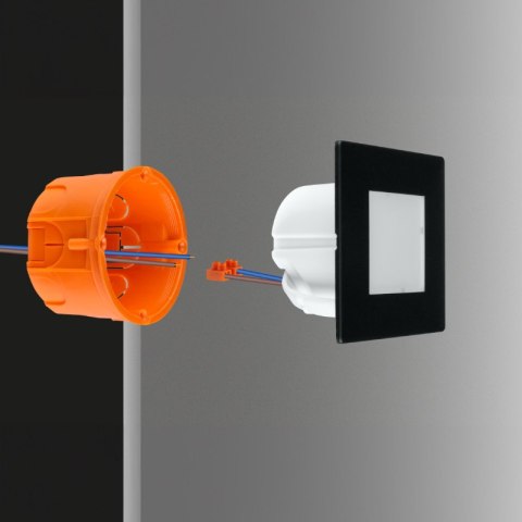 Oprawa LED schodowa, kwadratowa, czarny mat DPM