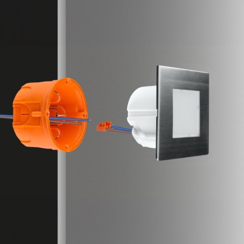 Oprawa LED schodowa, kwadratowa, srebrna DPM