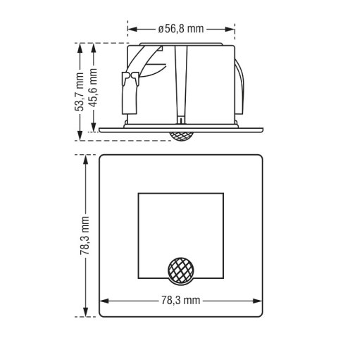 Oprawa LED schodowa z czujnikiem ruchu, kwadratowa, czarny mat DPM