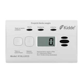 Czujnik czadu z wyświetlaczem i wbudowaną baterią K10DLLCO, gwarancja 10 lat, Kidde KIDDE