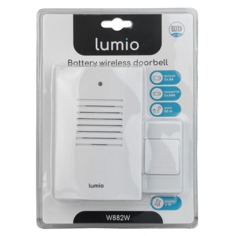 Dzwonek bezprzewodowy bateryjny, biały, Electromalt BRAK MARKI
