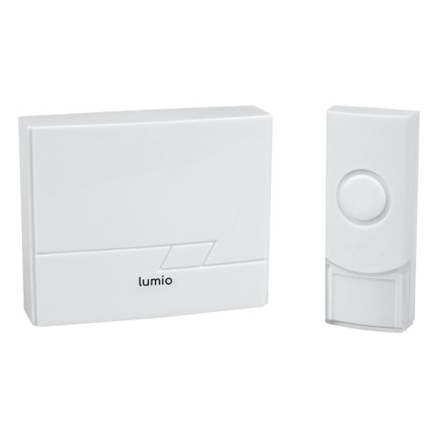 Dzwonek bezprzewodowy bateryjny, biały, LUMIO
