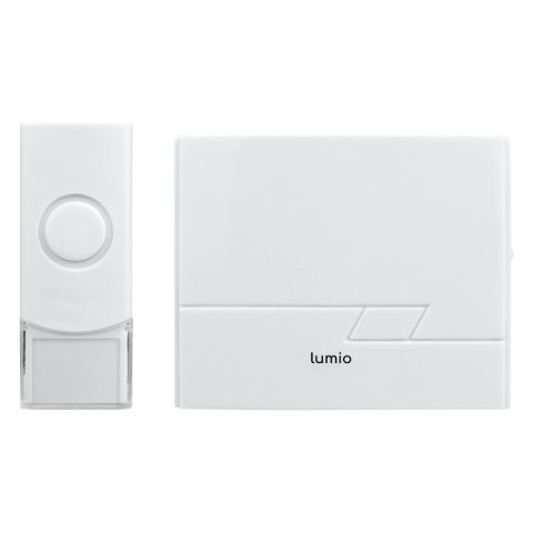 Dzwonek bezprzewodowy bateryjny, biały, LUMIO