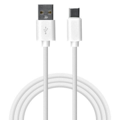 Przewód USB A - C, biały, 2 m