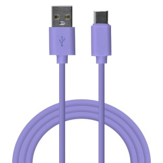 Przewód USB A - C, fioletowy, 1 m