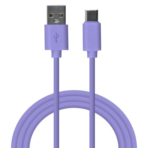 Przewód USB A - C, fioletowy, 1 m