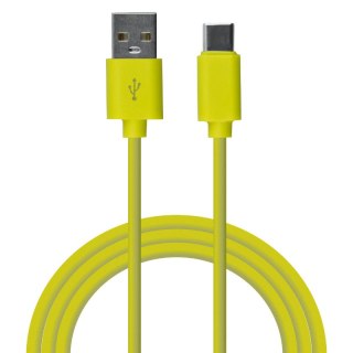 Przewód USB A - C, żółty, 1 m