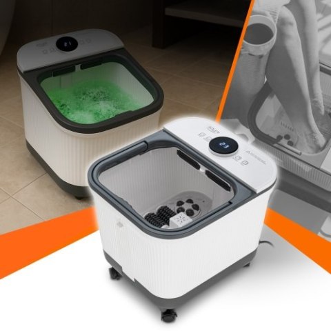 Adler Deluxe Hydromasażer do stóp z masażem mechanicznym | 4 rolki + 4 wałki | Podgrzewanie wody 48°C | 16,7 L |