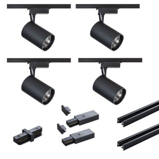 Oświetlenie szynowe - zestaw 4 x 5 W, czarny, X-LINE DPM