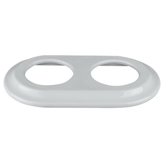 Ramka podwójna ceramiczna, VINTAGE, biała