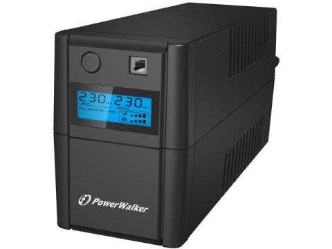 UPS POWERWALKER LINE-INTERACTIVE 650VA 2X 230V PL, RJ11 IN/OUT, USB, LCD