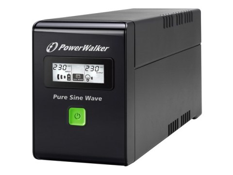 UPS POWERWALKER LINE-INTERACTIVE 600VA 3X IEC C13, PURE SINE WAVE, RJ11/45 IN/OUT, USB, LCD