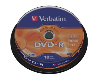 DVD-R VERBATIM 4.7GB X16 MATT SILVER (CAKE 10)