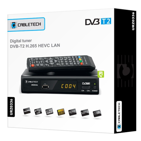 Cabletech Tuner, dekoder do telewizji naziemnej DVB-T2 z obsługą internetu Cabletech Tuner, dekoder do telewizji naziemnej DVB-T2 z obsługą internetu
