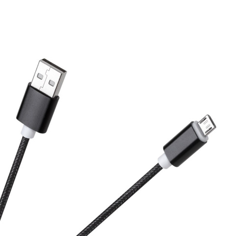 M-LIFE przewód USB 2.0, kabel USB typ A - micro USB oplot 2m czarny M-LIFE przewód USB 2.0, kabel USB typ A - micro USB oplot 2m czarny