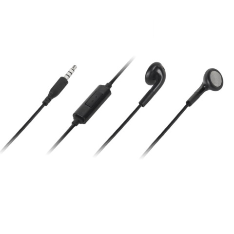 Słuchawki douszne stereo z mikrofonem, czarne Słuchawki douszne stereo z mikrofonem, czarne