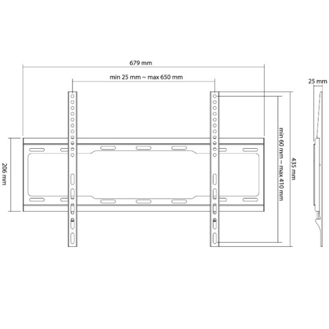 Necko uchwyt ścienny uniwersalny do LCD/LED/Plazma TV 37"-70" ultra slim