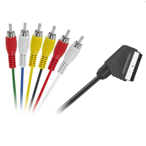 Przewód EURO - 6 x RCA, SCART EURO - CINCH 3,0m Przewód EURO - 6 x RCA, SCART EURO - CINCH 3,0m