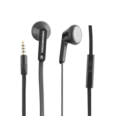 MODECOM słuchawki douszne stereo z mikrofonem, czarne MODECOM słuchawki douszne stereo z mikrofonem, czarne