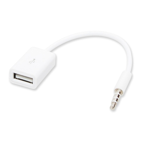 Adapter, przejście gniazdo USB - wtyk jack 3,5 4-polowy 15cm