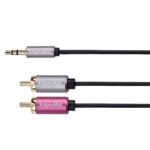 Kruger&Matz przewód, kabel JACK 3,5mm - 2 RCA stereo (wtyk-wtyk) 3M Kruger&Matz przewód, kabel JACK 3,5mm - 2 RCA stereo (wtyk-wtyk) 3M