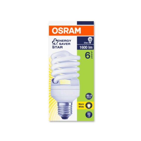 Osram Dulux Twist Świetlówka kompaktowa 23W E27 2700K 1600LM spirala ciepło biała Osram Dulux Twist Świetlówka kompaktowa 23W E27 2700K 1600LM spirala ciepło biała