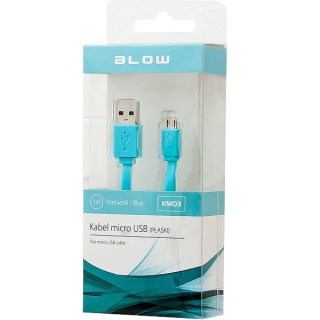 Blow KM03, kabel micro USB płaski, niebieski 1m