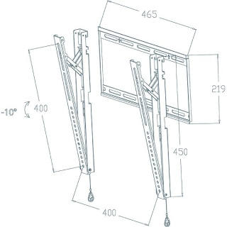 Blow WS07 uchwyt ścienny uniwersalny do LCD/LED 23"-42" z zapięciem oraz przechyleniem