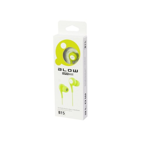 Blow słuchawki douszne stereo z mikrofonem, zielone Blow słuchawki douszne stereo z mikrofonem, zielone