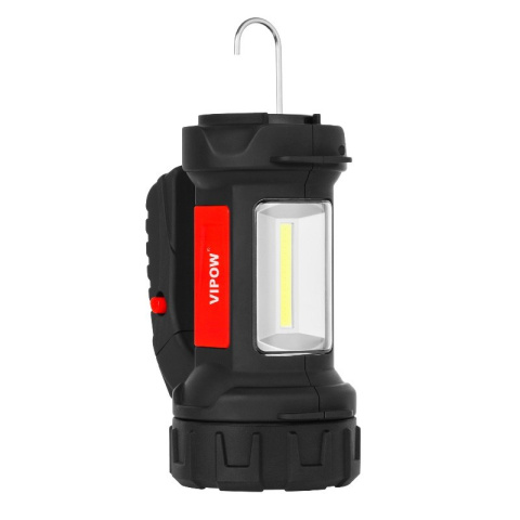 Vipow szperacz latarka diodowa LED + COB 3W z akumulatorem 2000mAh, ładowana przez port USB, czerwona Vipow szperacz latarka diodowa LED + COB 3W z akumulatorem 2000mAh, ładowana przez port USB, czerwona